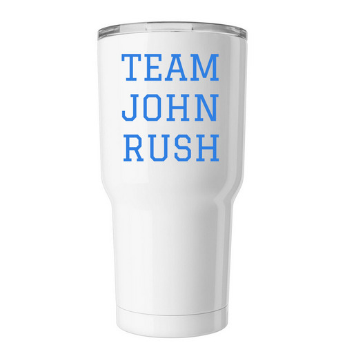 Team John Rush - Different Not Less (Tumbler), a White Insulated Tumbler