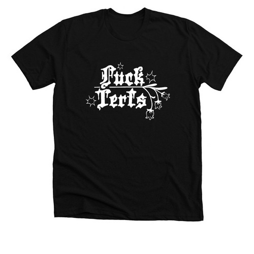 F*ck Terfs (White Text), a Solid Black Blend Premium Unisex Tee