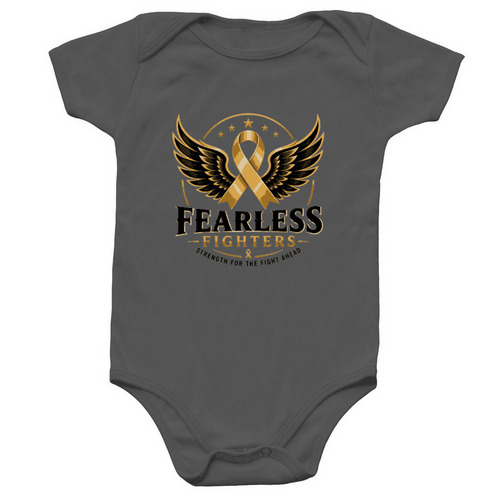 Fearless Fighters Infant, a Charcoal Infant Onesie