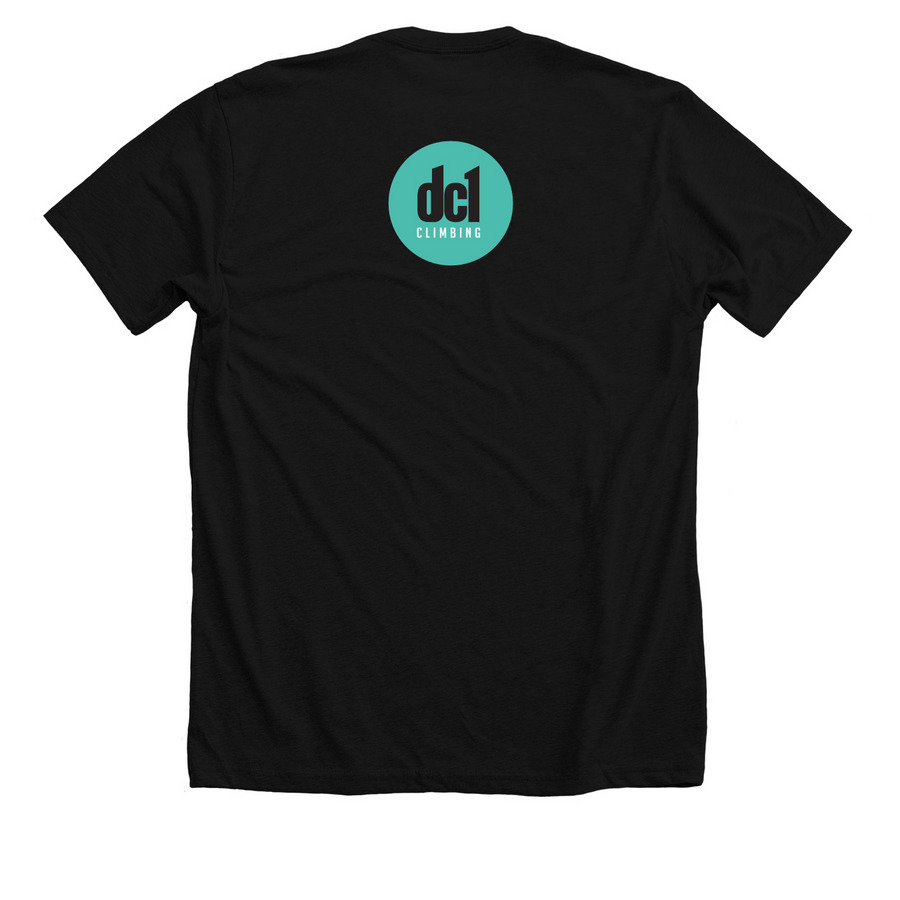 dc1 comp shirts, a Solid Black Blend Premium Unisex Tee (back-view)