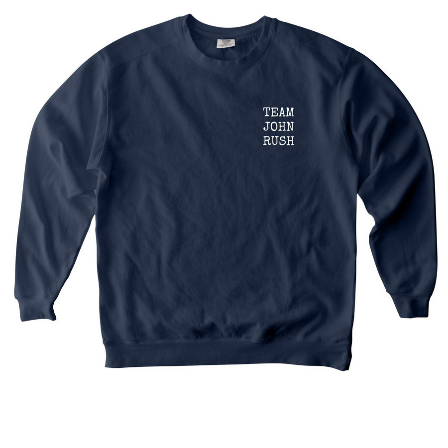 Team John Rush - Peace Love Autism ????, a True Navy Comfort Colors Crewneck Sweatshirt