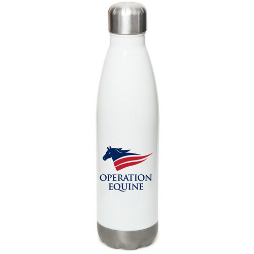 Operation Equine Water Bottle, a White Stainless Steel Water Bottle
