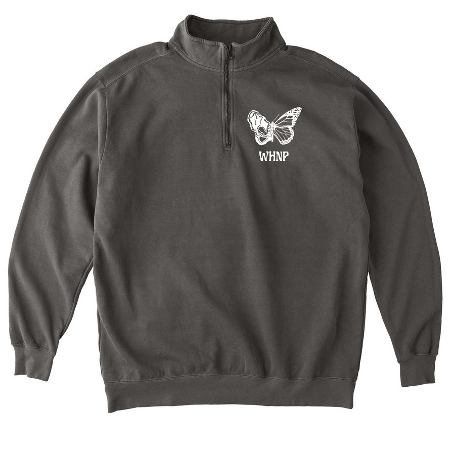WHNP Uterus on Back, a Pepper Comfort Colors Quarter Zip Pullover