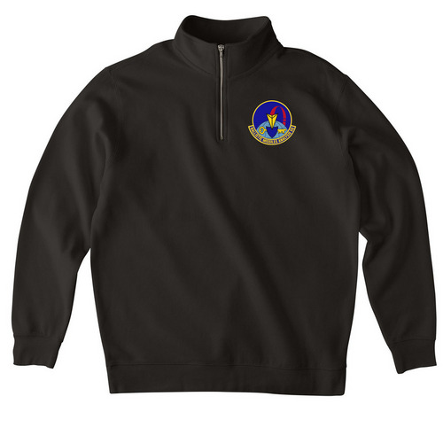 WMB Crest 1/4 Zip, a Black Midweight Quarter Zip Pullover