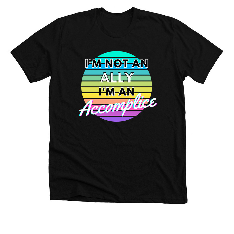 PRIDE Accomplice, a Solid Black Blend Premium Unisex Tee