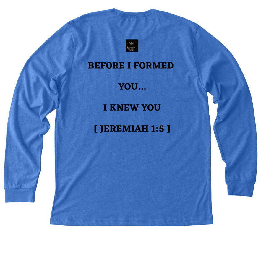 You did not choose me, a Heather True Royal Premium Long Sleeve Tee (back-view)