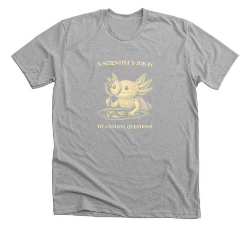 Axolotl Questions, a Athletic Heather Premium Unisex Tee