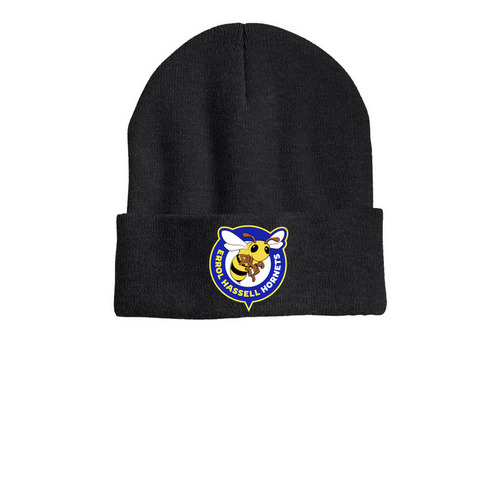 Errol Hassell Hornet Beanie - Full Color Logo, a Heather Charcoal Printed Cuffed Beanie