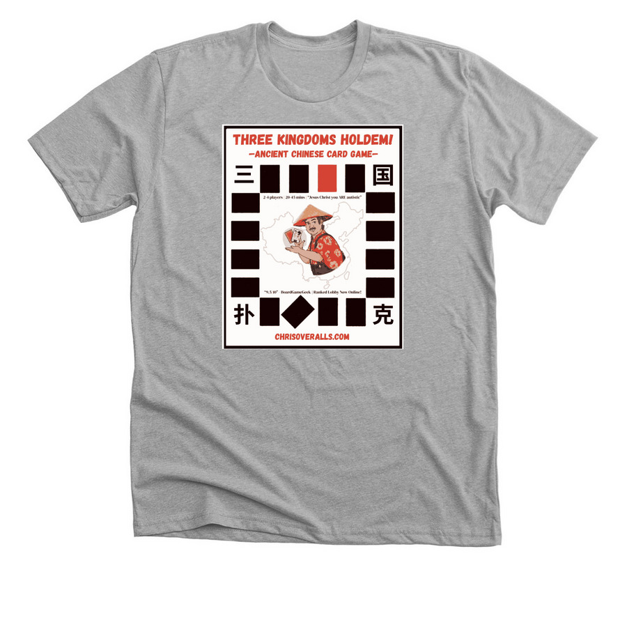 Three Kingdoms Holdem!, a Athletic Heather Premium Unisex Tee