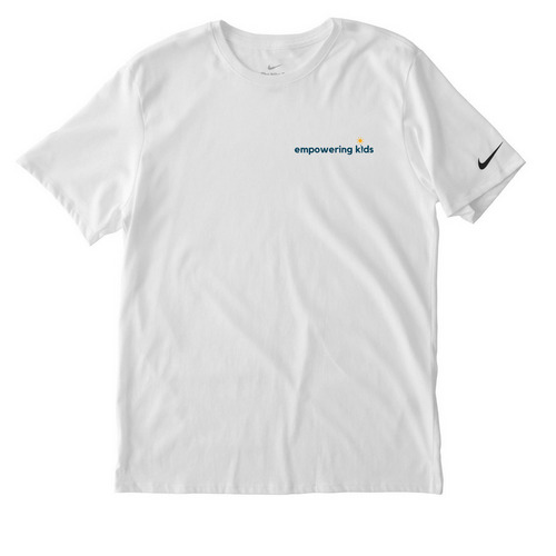 Empowering Kids Light Activewear, a White Nike Dri-FIT Jersey Blend Performance Tee