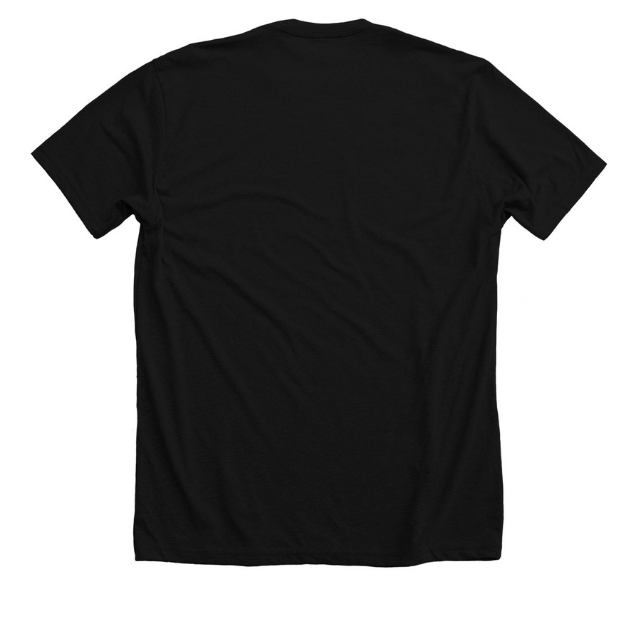Black CAF Tee, a Solid Black Blend Premium Unisex Tee (back-view)