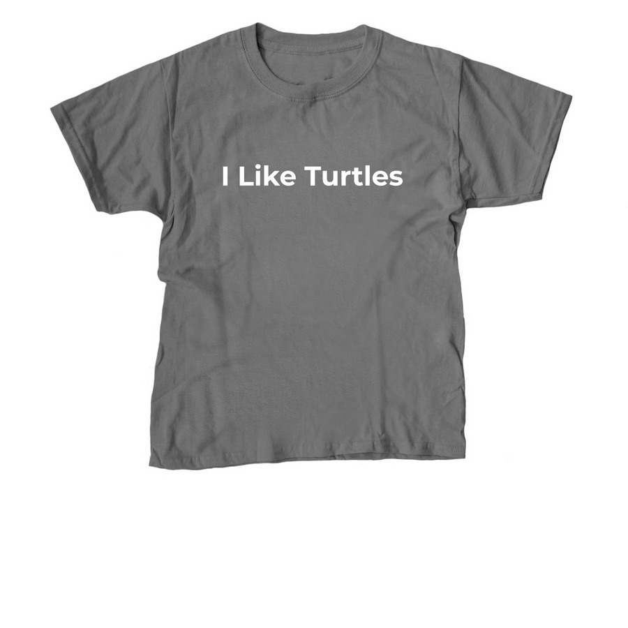 I Like Turtles, a Charcoal Youth Unisex Tee