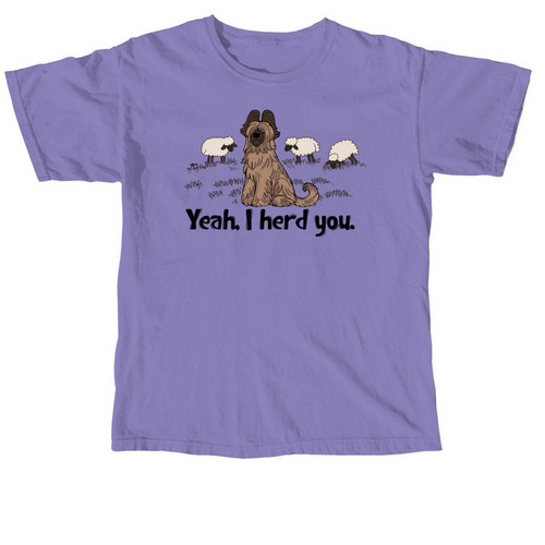 Yeah, I Herd You (Briard), a Violet Comfort Colors Unisex Tee