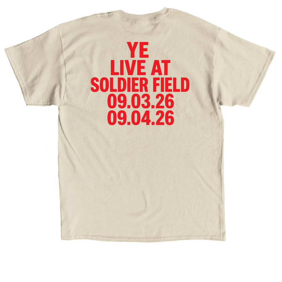 Ye Merch Chicago, a Sand Classic Unisex Tee (back-view)