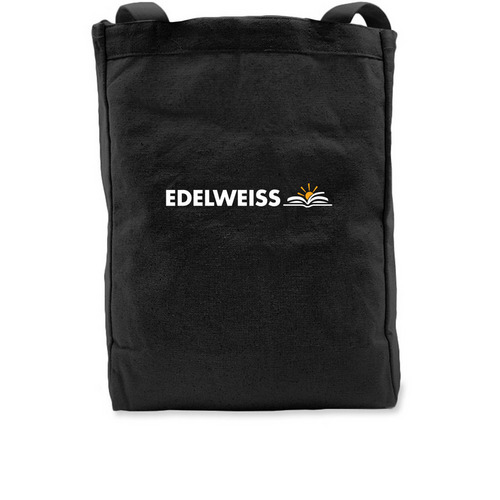 Edelweiss tote bag, a Black Recycled Cotton Tote Bag
