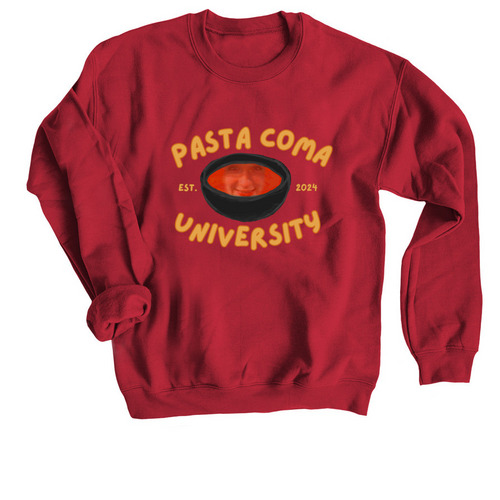 Pasta Coma University&nbsp;, a Cardinal Red Crewneck Sweatshirt