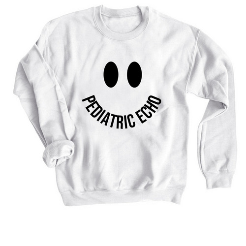 Pediatric echo smiles, a White Crewneck Sweatshirt