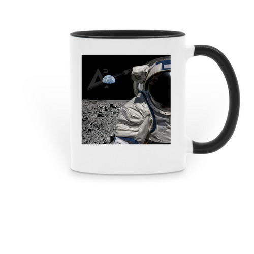 Analog Astronaut Mug, a Black Two-Tone Ceramic Mug