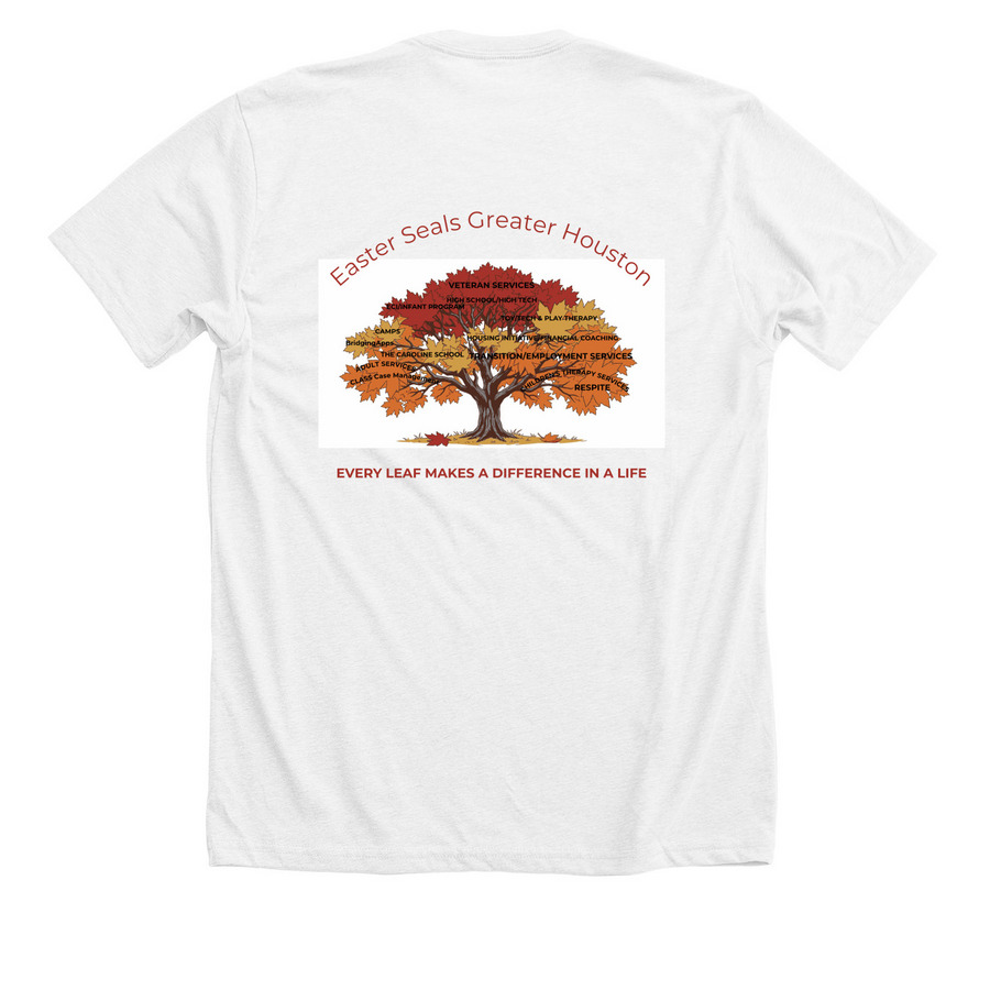 Easter Seals United Way, a Solid White Blend Premium Unisex Tee (back-view)