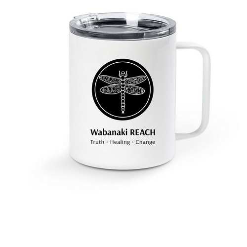 Stainless Steel Travel Mug, a White Stainless Steel Travel Mug