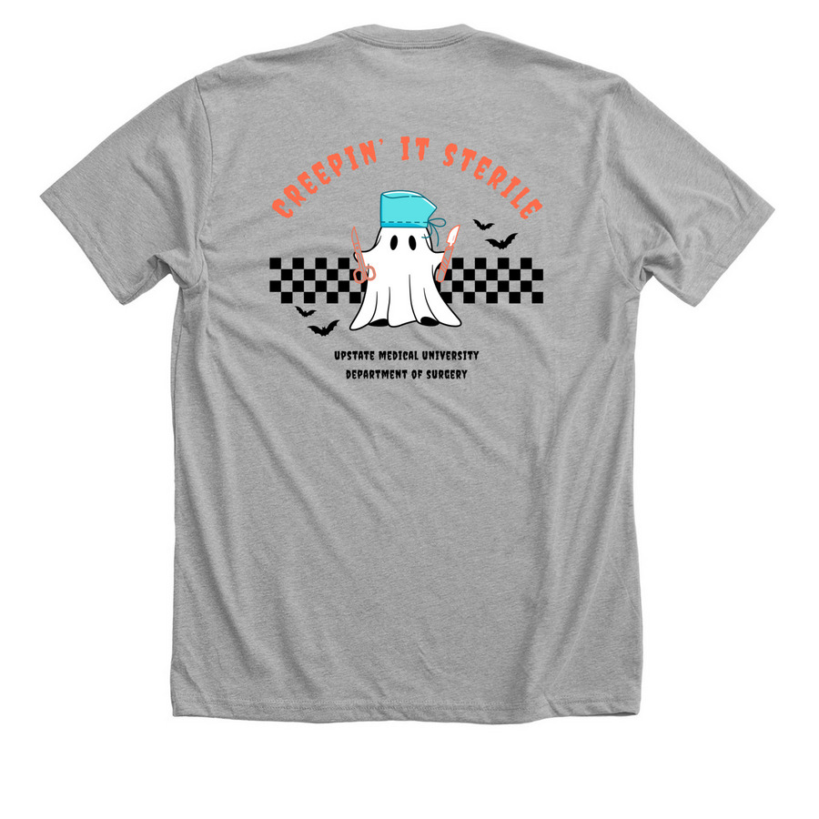 Creepin' it Sterile- Surgery, a Athletic Heather Premium Unisex Tee (back-view)
