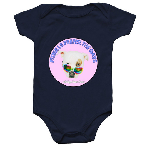 MOLLY MOO COW LOVES THE GAYS!, a Navy Infant Onesie