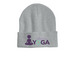 Flower Power, a Heather Grey Printed Cuffed Beanie