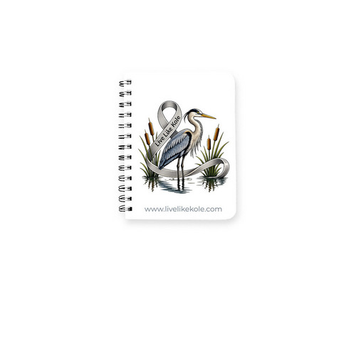 HERON NOTEBOOK, a White Spiral Notebook