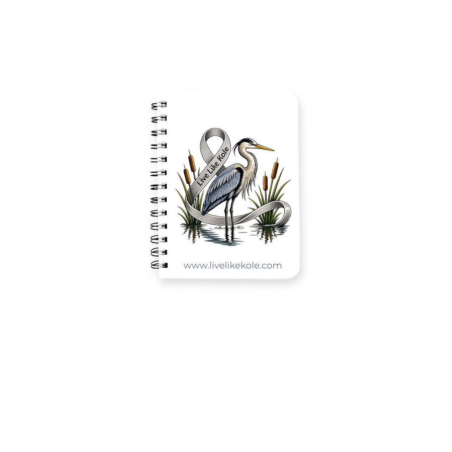 HERON NOTEBOOK, a White Spiral Notebook