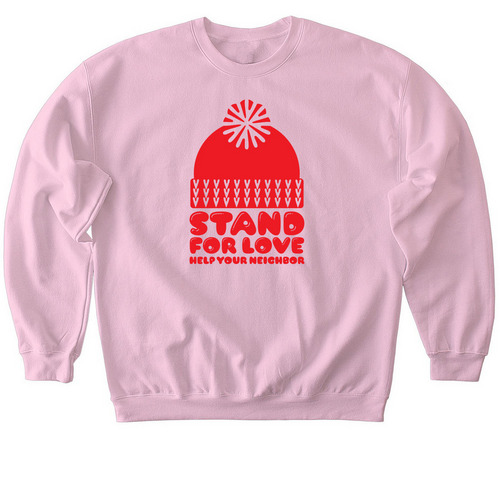Stand for Love, a Light Pink Softstyle Crewneck Sweatshirt