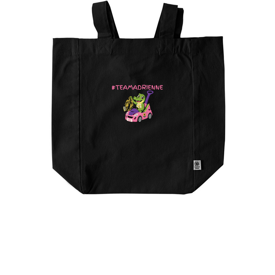 #TEAMADRIENNE BAGS, a Black Recycled Cotton Tote Bag