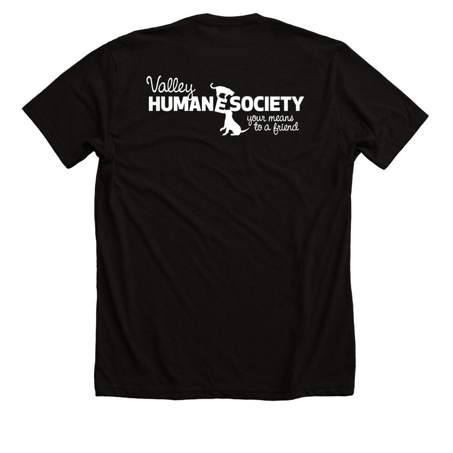 Valley Humane Dark T, a Solid Black Blend Premium Unisex Tee (back-view)