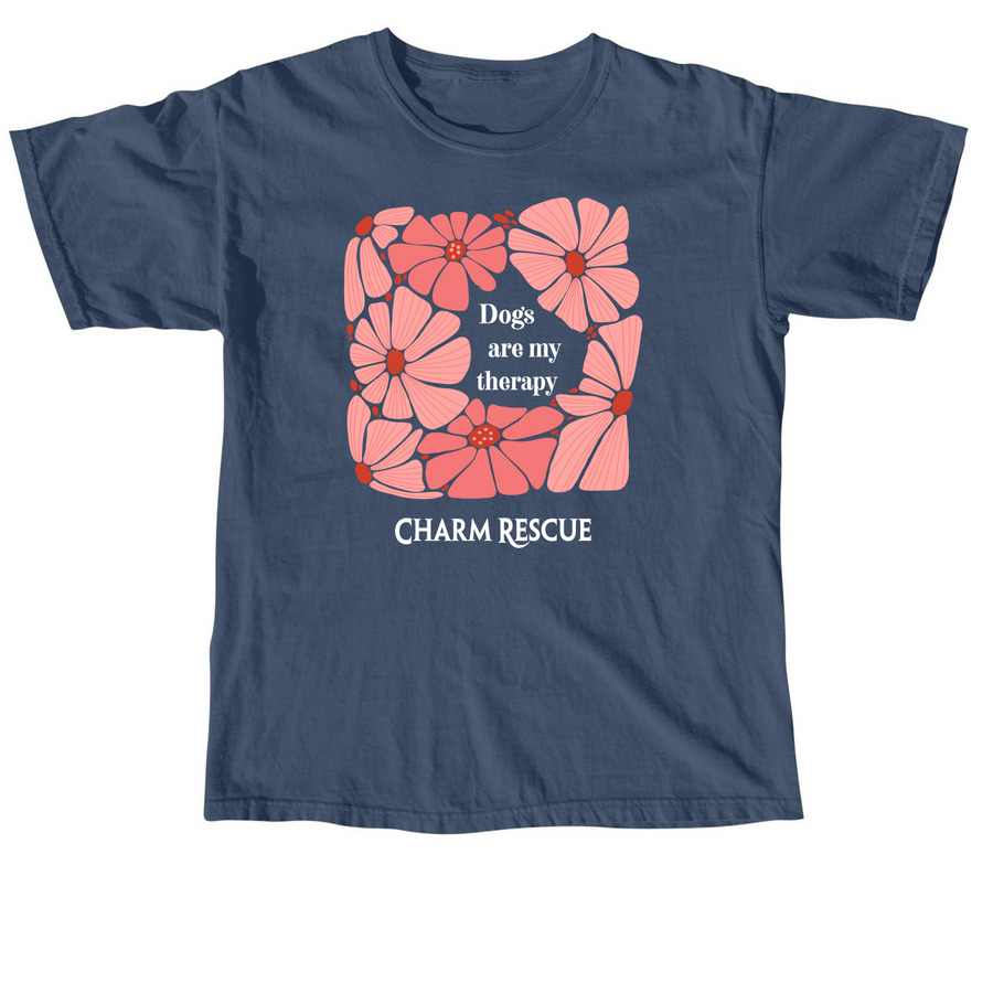 Dogs are my therapy, a Midnight Comfort Colors Unisex Tee