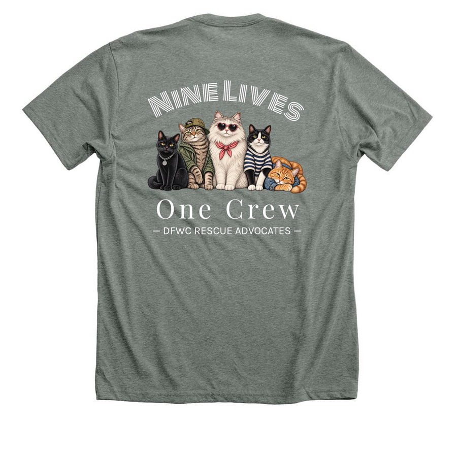 Join the Crew. Save a Life.&nbsp;, a Deep Heather Premium Unisex Tee (back-view)