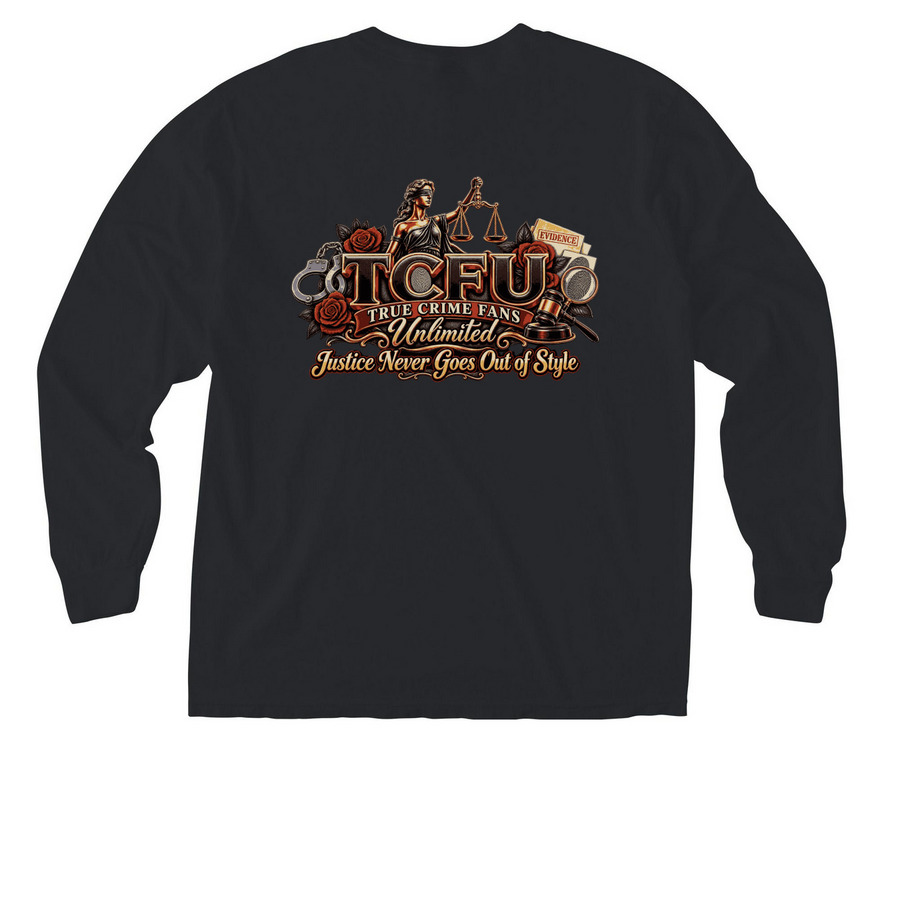 TCFU Chrissy Pocket Tees, a Black Comfort Colors Long Sleeve Pocket Tee (back-view)