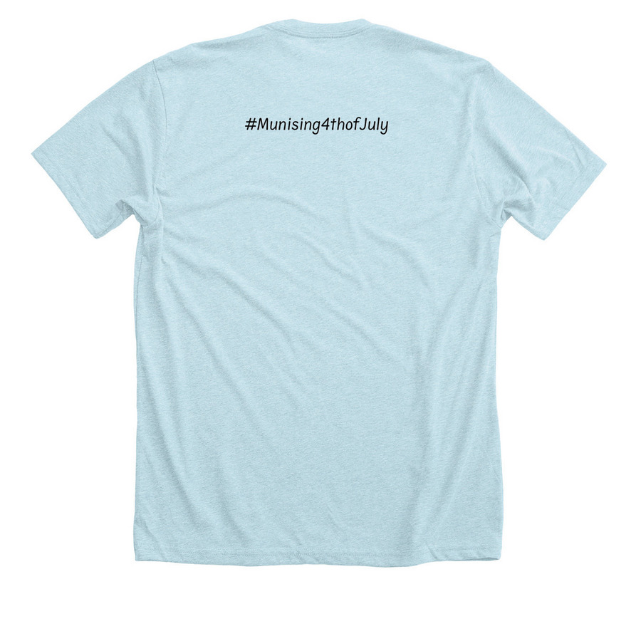 Freedom Flag - Adult&nbsp;, a Heather Ice Blue Premium Unisex Tee (back-view)