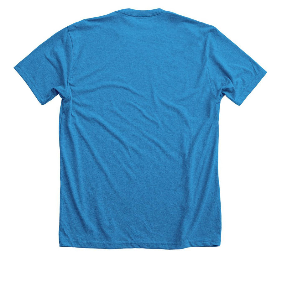MVGS Megalodons: Big Mouth, a Neon Blue Premium Unisex Tee (back-view)