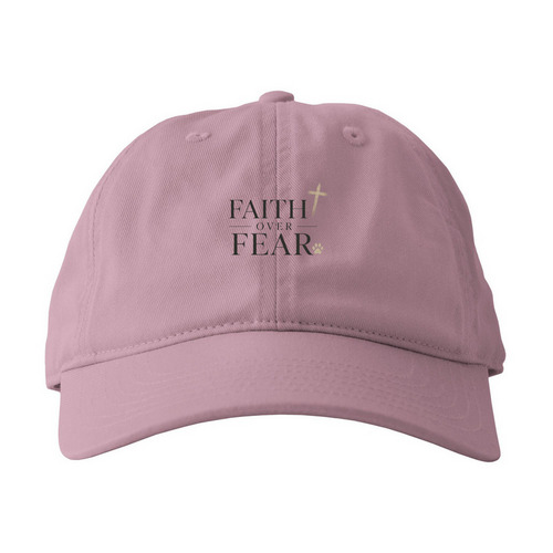Faith Over Fear Hat ?, a Lilac Haze Printed Eco Baseball Cap
