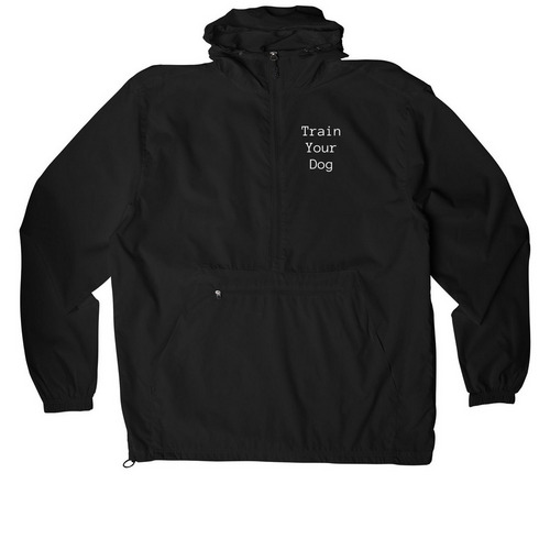 Train Your Dog Outdoor Collection, a Black Packable Anorak