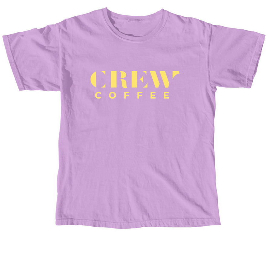 YELLOW Crew Logo & Trolley, a Neon Violet Comfort Colors Unisex Tee