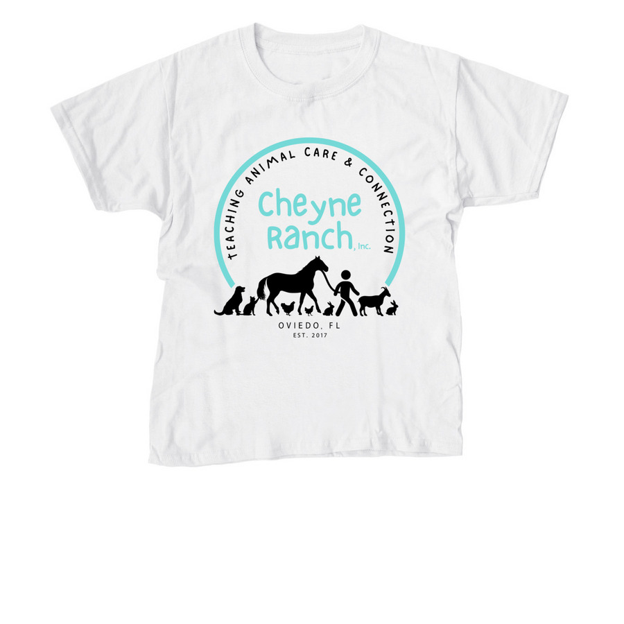 Cheyne Ranch Full Logo, a White Youth Unisex Tee