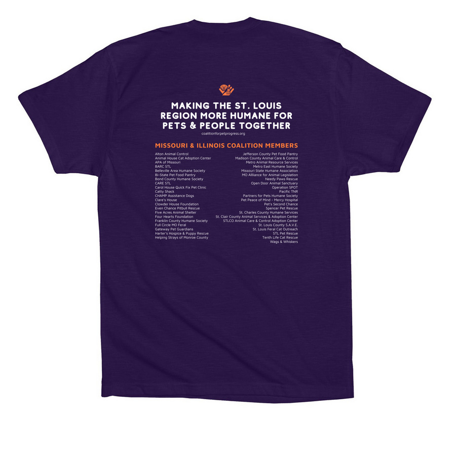 Coalition Member Unity Tee, a Team Purple Premium Cotton Tee (back-view)