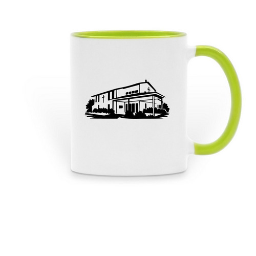 Coffee Mugs, a Green Two-Tone Ceramic Mug