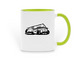 Coffee Mugs, a Green Two-Tone Ceramic Mug