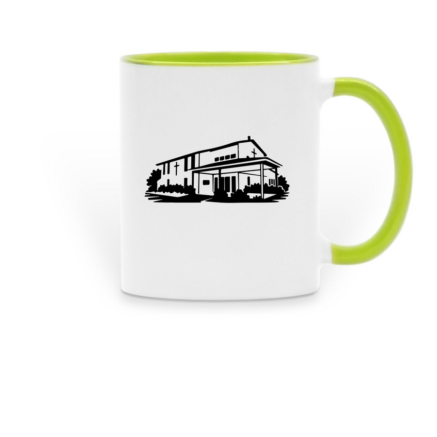 Coffee Mugs, a Green Two-Tone Ceramic Mug