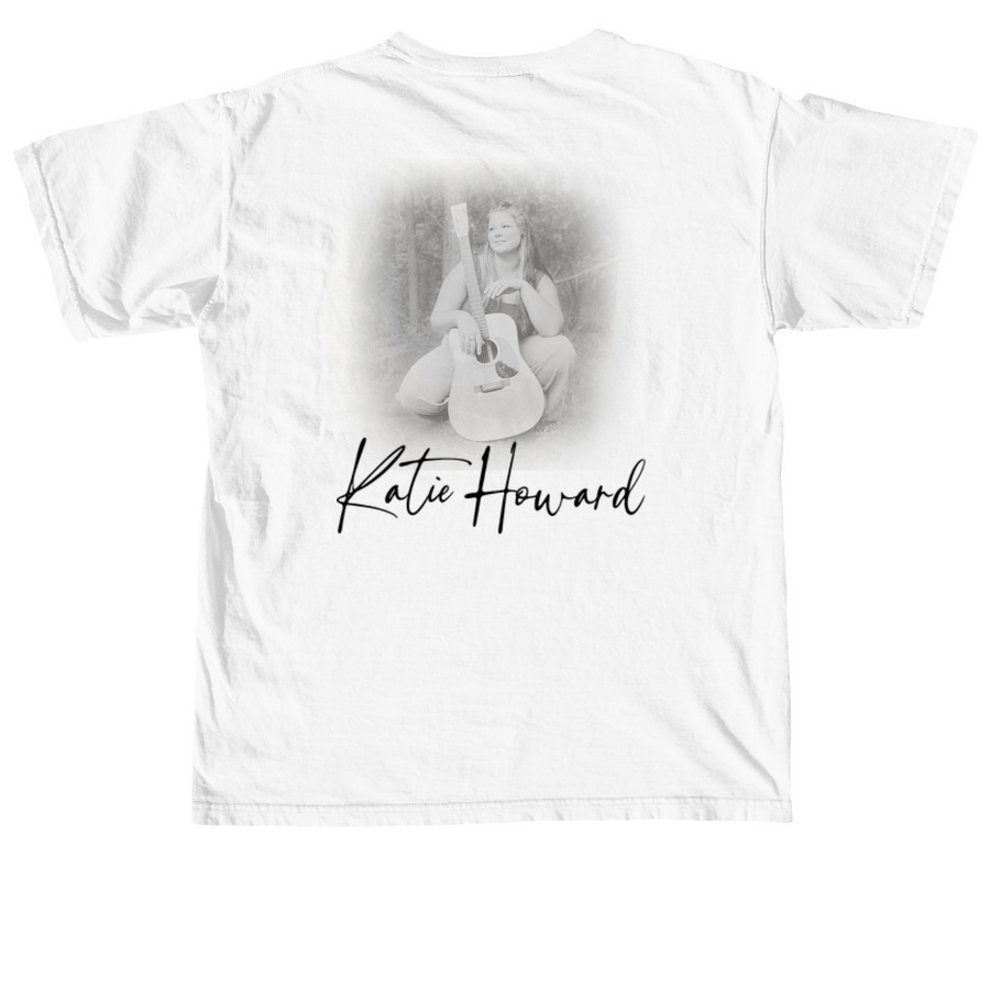 Katie Howard T-Shirt Black, a White Comfort Colors Unisex Tee (back-view)