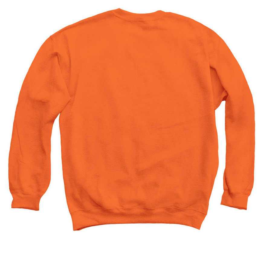 Neighbors. Empowered. Logo Apparel, a Orange Crewneck Sweatshirt (back-view)