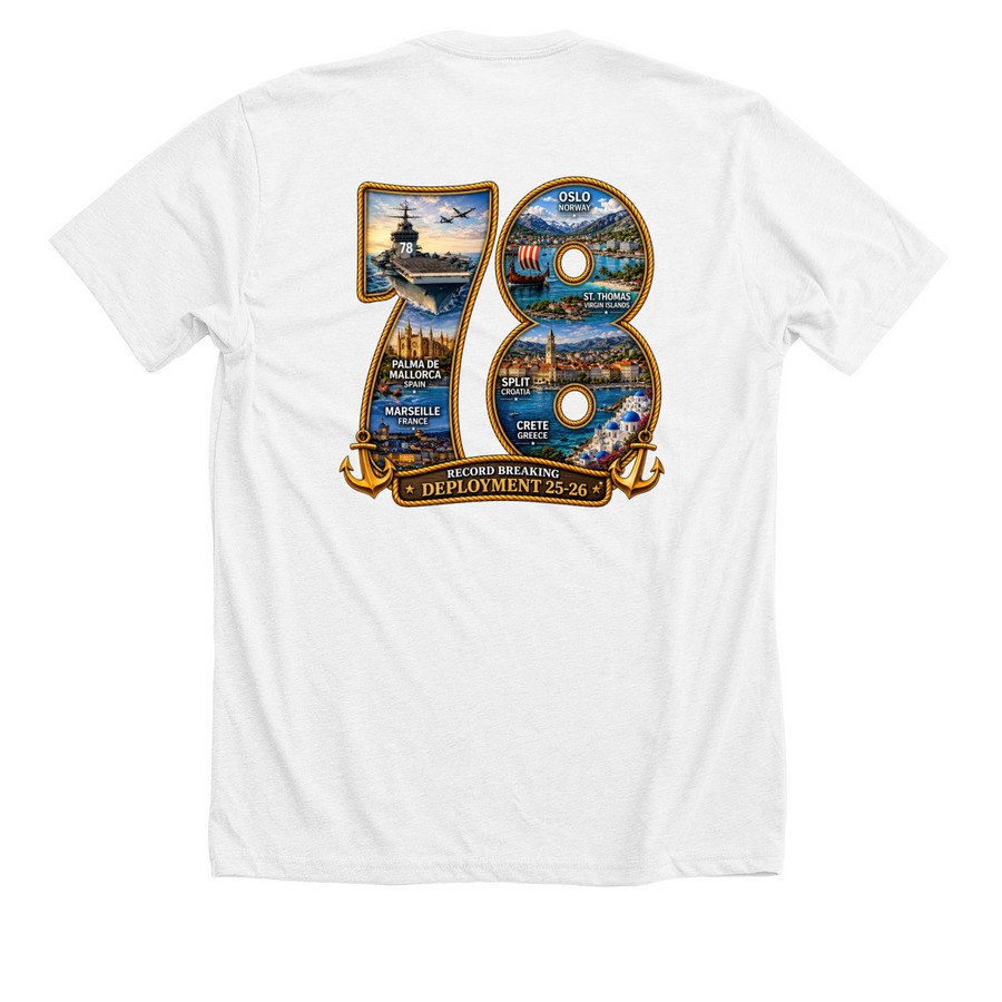 Anchored Through Deployment 25-26 Shirt, a Solid White Blend Premium Unisex Tee (back-view)
