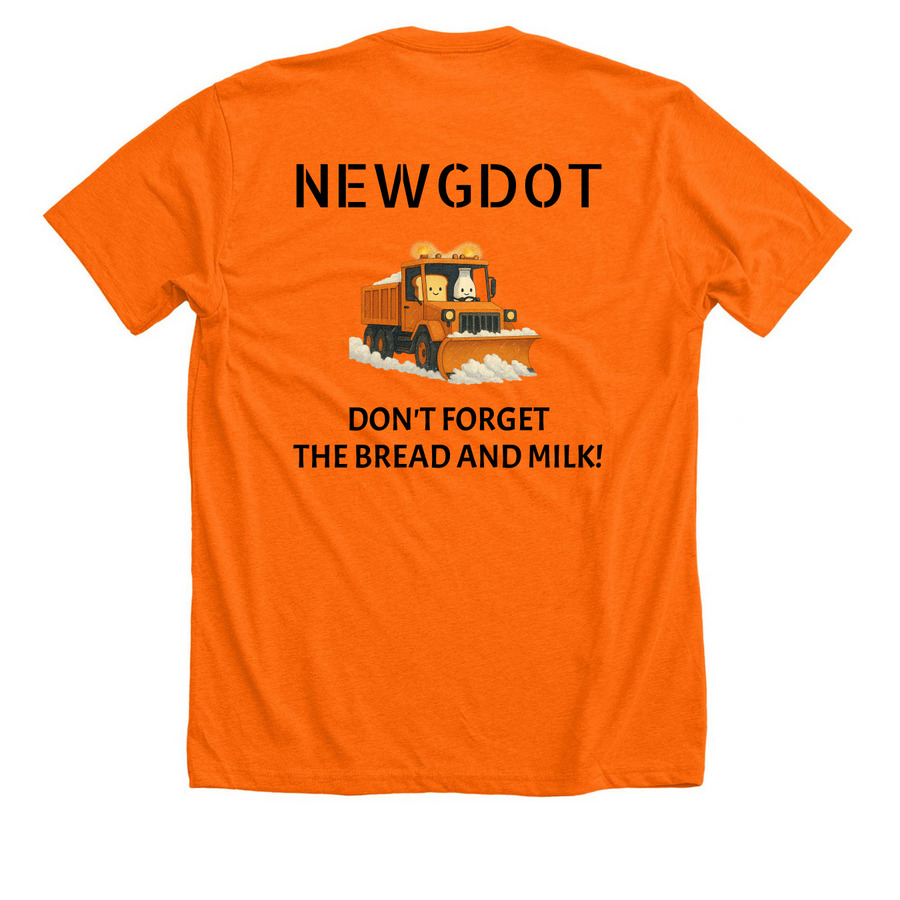 NEWGDOT Tees and Sweatshirts, a Neon Orange Premium Unisex Tee (back-view)