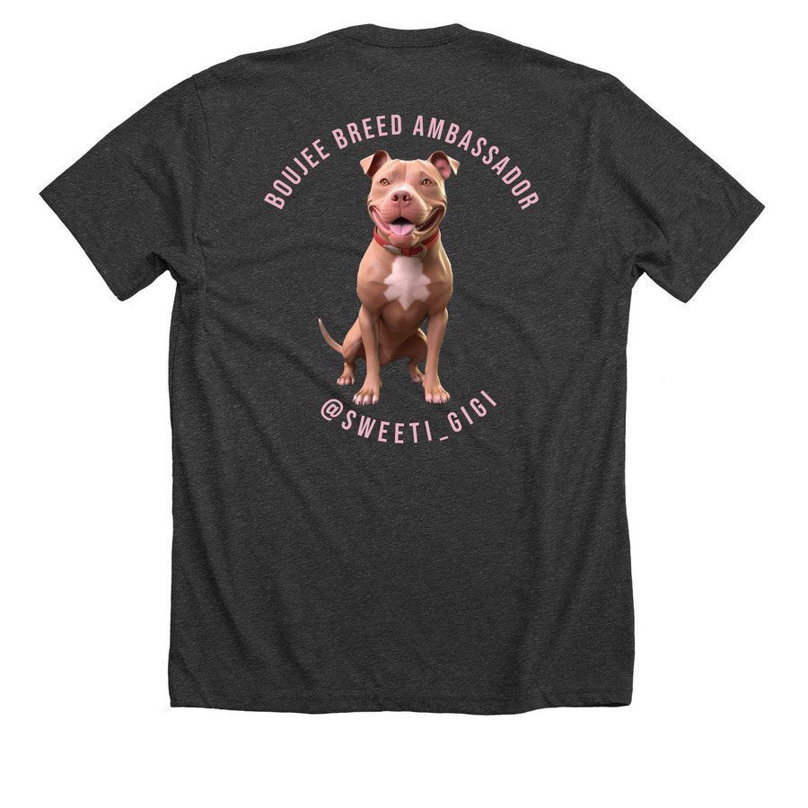 Sweeti GiGi?s Leading With Love, a Dark Grey Heather Premium Unisex Tee (back-view)